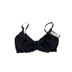 Eileen West 38D 75151 black lace underwire bra adjustable straps nwt